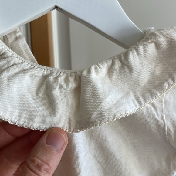 Zara Beige 6-9 onesie with beautiful detail on collar Worn only 2 times - Picture 2 of 3